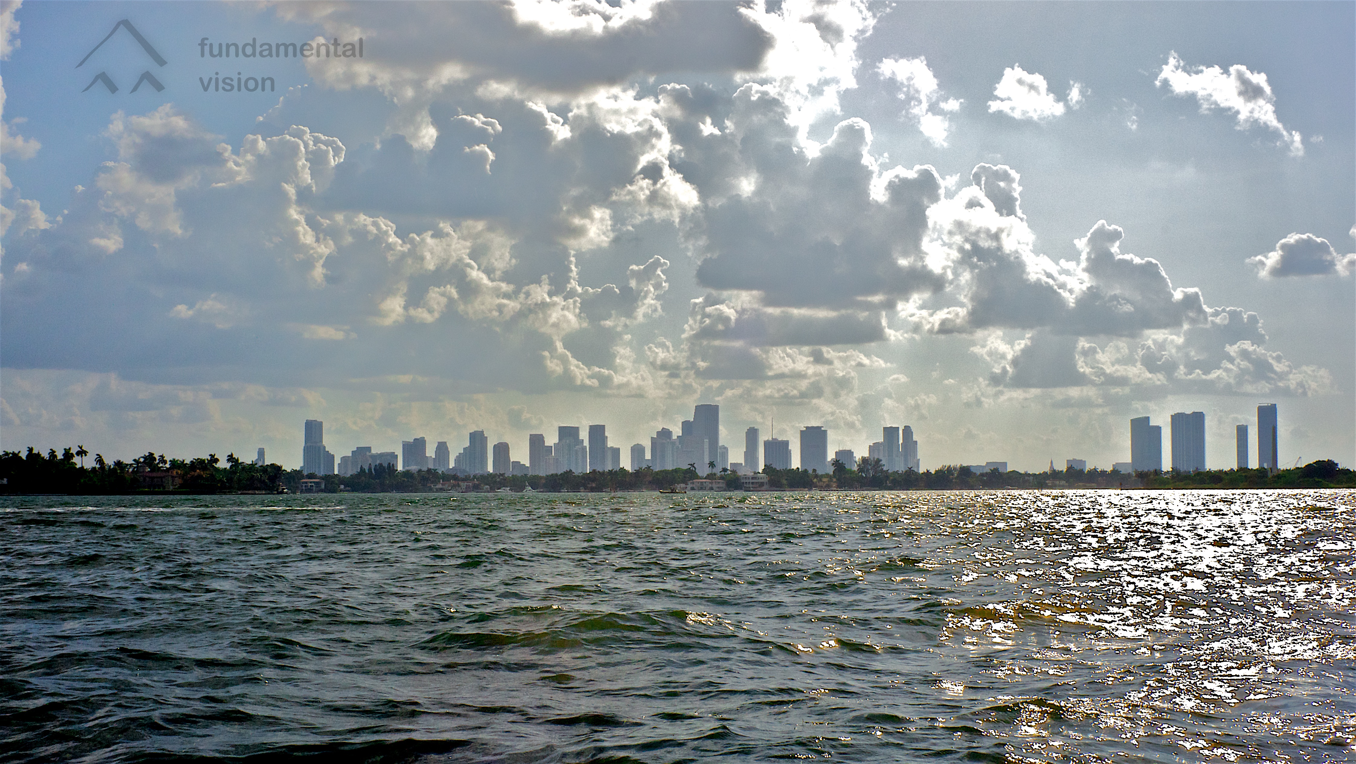 Skyline in Miami Beach seen from the Atlantic Ocean