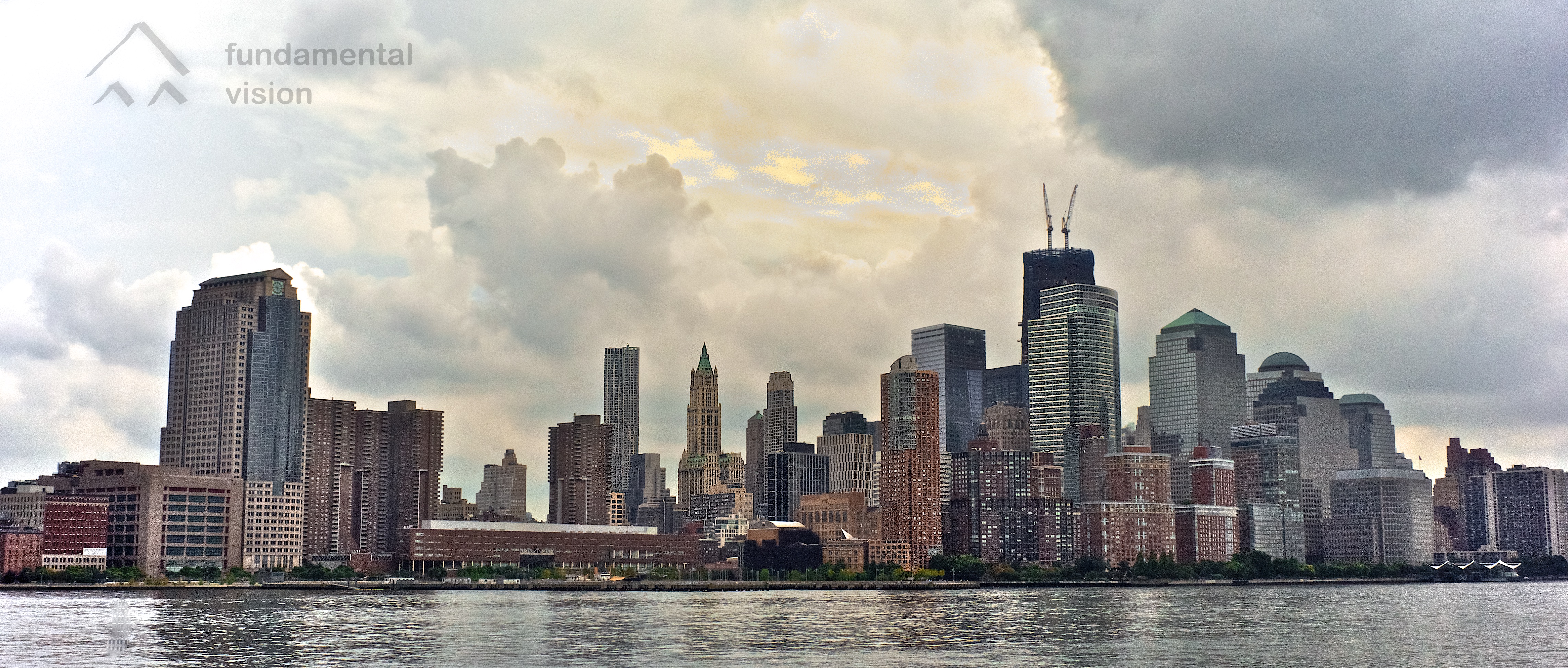 Skyline of Manhattan seen from the New York Bay